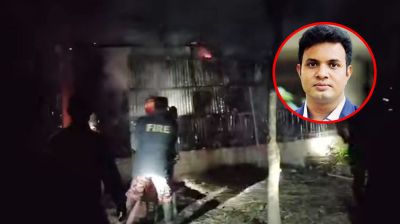 নিষিদ্ধ সংগঠন ছাত্রলীগের সভাপতি সাদ্দামের বাড়িতে আগুন