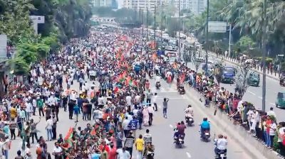 বিমানবন্দর থেকে গুলশান সড়কে জনস্রোত