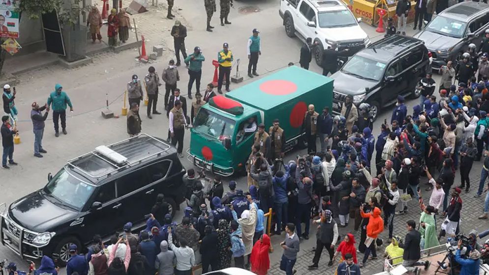 সংসদ ভবন এলাকায় খালেদা জিয়ার মরদেহ