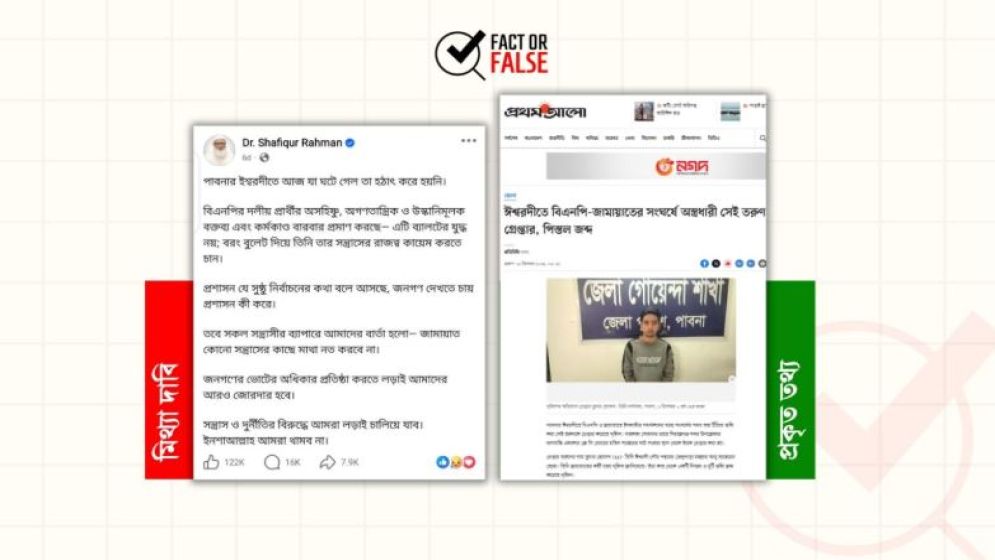 পাবনায় গুলি চালানো যুবক জামায়াত প্রমাণিত, তবু ফেসবুক পোস্ট সরাননি জামায়াত আমির